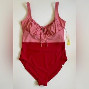 summersalt Two-Tone Pink & Red One-Piece Swimsuit